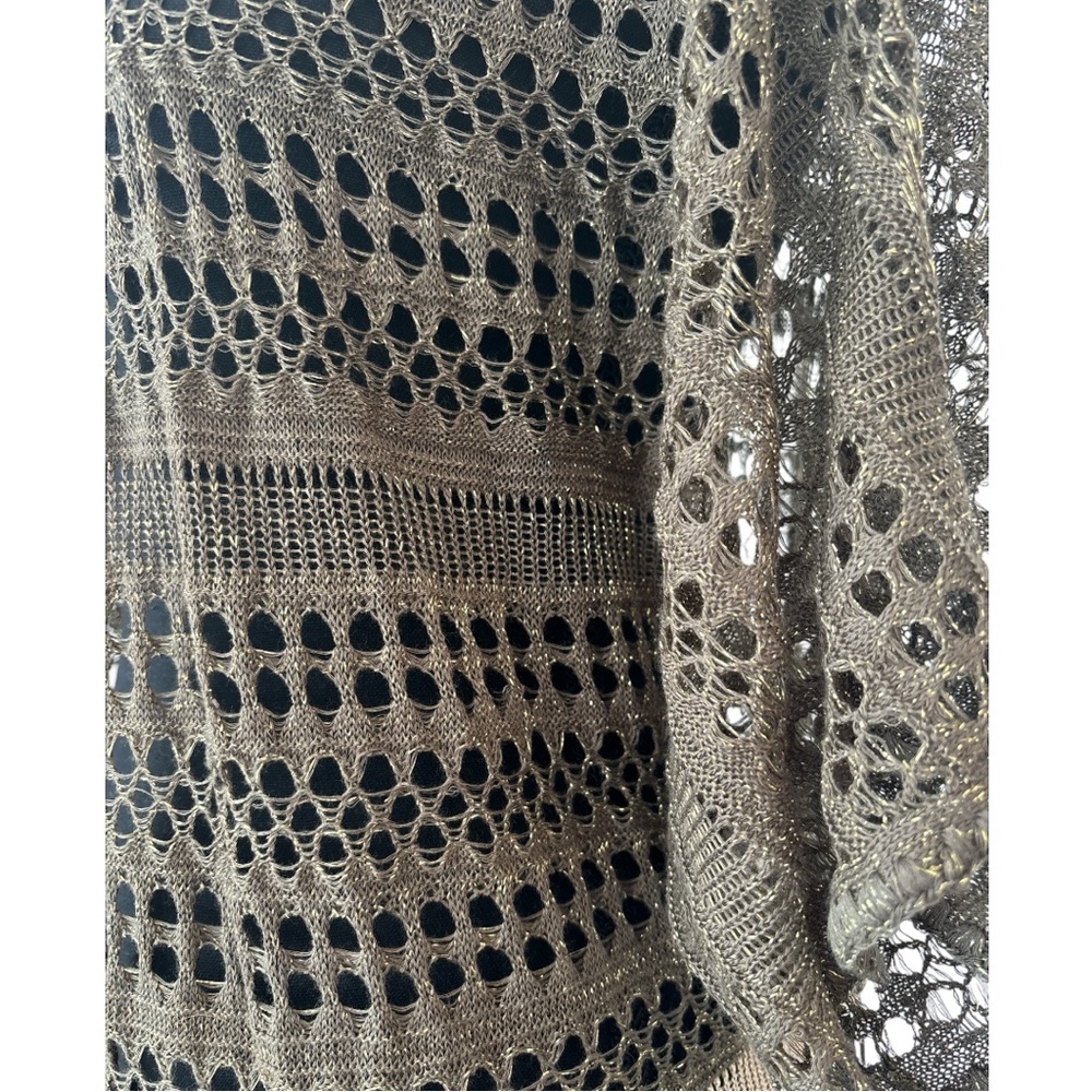 Cia Marítima Crochet Beach Cover-Up Kimono with Metallic Thread – One Size - Picture 4 of 6